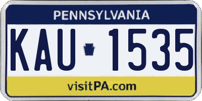 PA license plate KAU1535