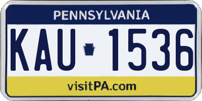 PA license plate KAU1536