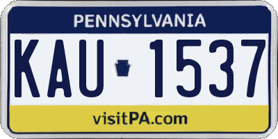 PA license plate KAU1537