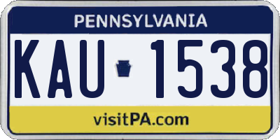 PA license plate KAU1538