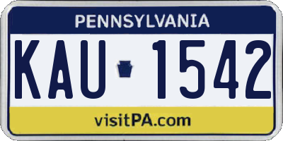 PA license plate KAU1542