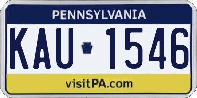 PA license plate KAU1546