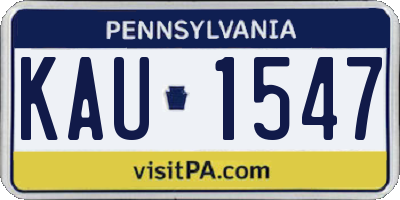 PA license plate KAU1547