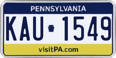 PA license plate KAU1549