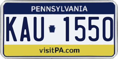 PA license plate KAU1550