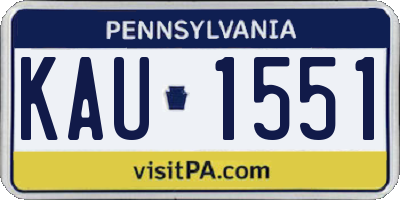 PA license plate KAU1551