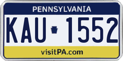 PA license plate KAU1552