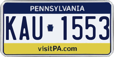 PA license plate KAU1553
