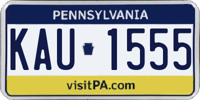 PA license plate KAU1555