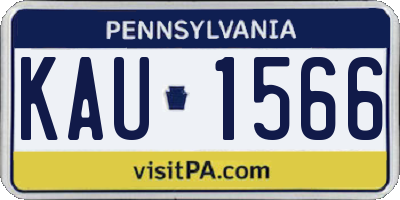 PA license plate KAU1566