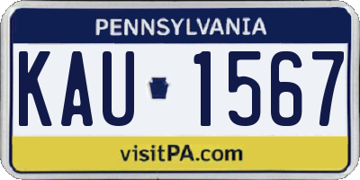 PA license plate KAU1567