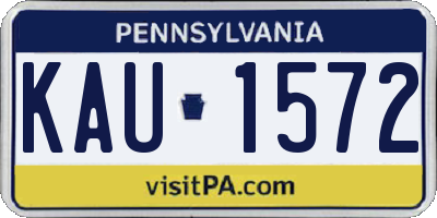 PA license plate KAU1572