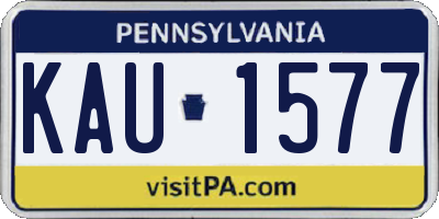 PA license plate KAU1577