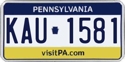 PA license plate KAU1581