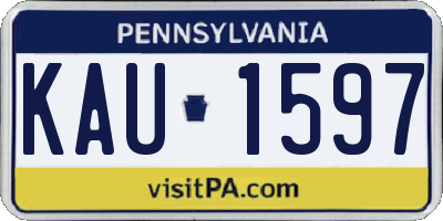 PA license plate KAU1597