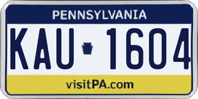 PA license plate KAU1604