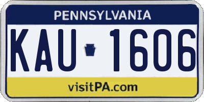 PA license plate KAU1606