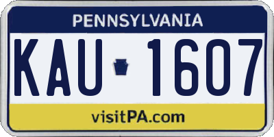 PA license plate KAU1607