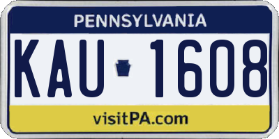 PA license plate KAU1608
