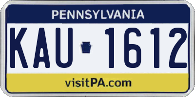 PA license plate KAU1612