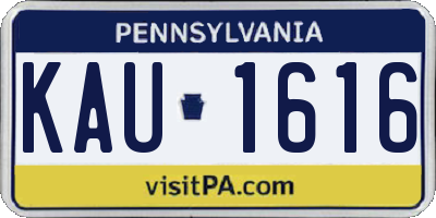 PA license plate KAU1616