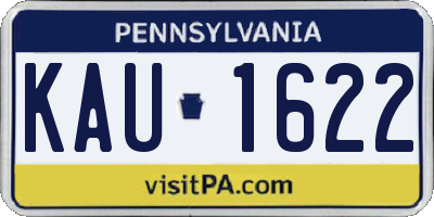 PA license plate KAU1622
