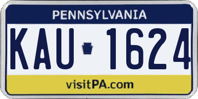 PA license plate KAU1624