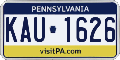 PA license plate KAU1626