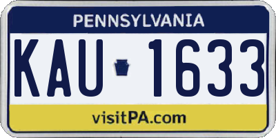 PA license plate KAU1633