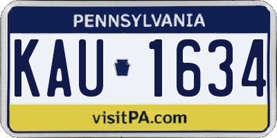 PA license plate KAU1634