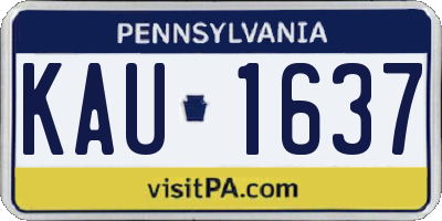 PA license plate KAU1637