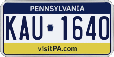 PA license plate KAU1640