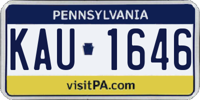 PA license plate KAU1646