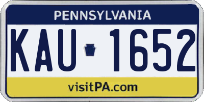 PA license plate KAU1652