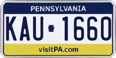 PA license plate KAU1660