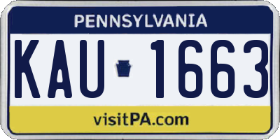 PA license plate KAU1663