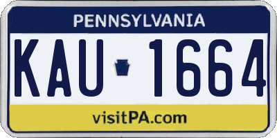 PA license plate KAU1664