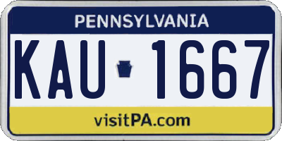 PA license plate KAU1667