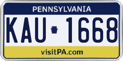 PA license plate KAU1668