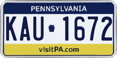 PA license plate KAU1672