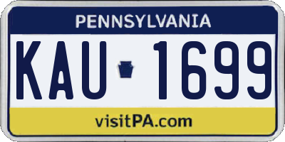 PA license plate KAU1699