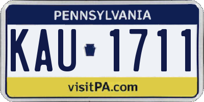 PA license plate KAU1711