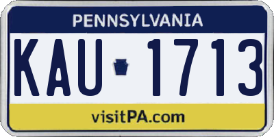 PA license plate KAU1713