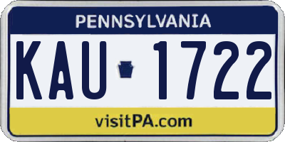PA license plate KAU1722