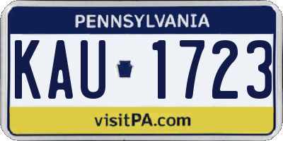 PA license plate KAU1723