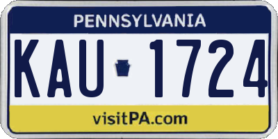 PA license plate KAU1724