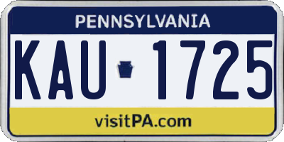 PA license plate KAU1725