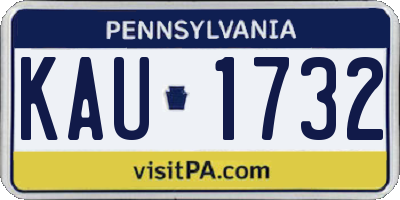 PA license plate KAU1732