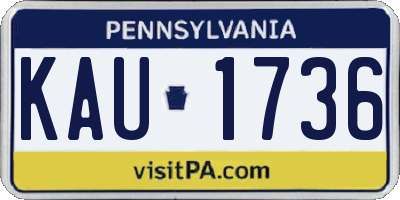 PA license plate KAU1736