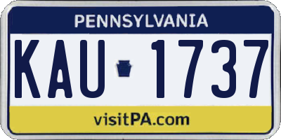 PA license plate KAU1737